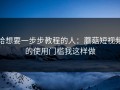 给想要一步步教程的人：蘑菇短视频的使用门槛我这样做