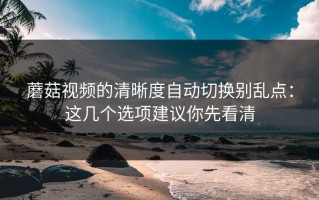 蘑菇视频的清晰度自动切换别乱点：这几个选项建议你先看清