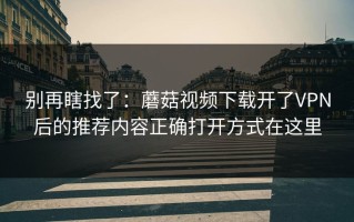 别再瞎找了：蘑菇视频下载开了VPN后的推荐内容正确打开方式在这里