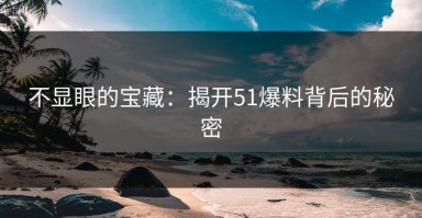 不显眼的宝藏：揭开51爆料背后的秘密