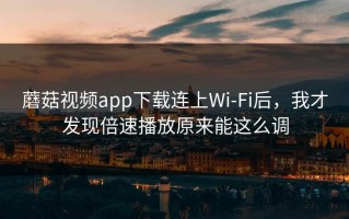 蘑菇视频app下载连上Wi‑Fi后，我才发现倍速播放原来能这么调