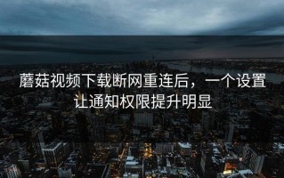 蘑菇视频下载断网重连后，一个设置让通知权限提升明显