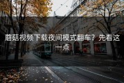 蘑菇视频下载夜间模式翻车？先看这一点