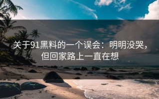 关于91黑料的一个误会：明明没哭，但回家路上一直在想