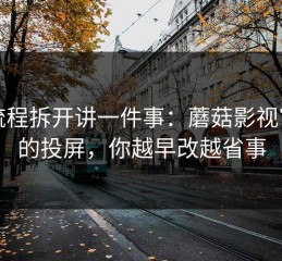 把流程拆开讲一件事：蘑菇影视官网的投屏，你越早改越省事