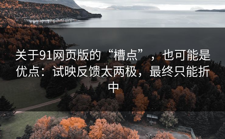 关于91网页版的“槽点”，也可能是优点：试映反馈太两极，最终只能折中-第1张图片-蘑菇视频ios - 苹果用户专属高清APP