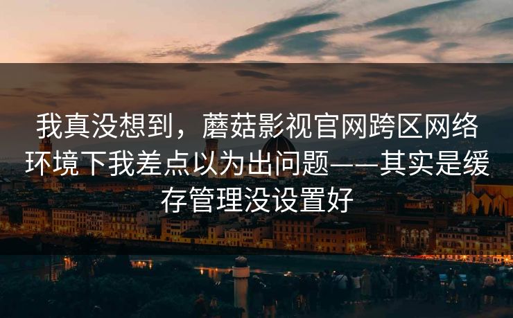 我真没想到，蘑菇影视官网跨区网络环境下我差点以为出问题——其实是缓存管理没设置好-第1张图片-蘑菇视频ios - 苹果用户专属高清APP