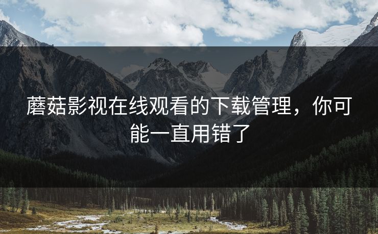 蘑菇影视在线观看的下载管理，你可能一直用错了