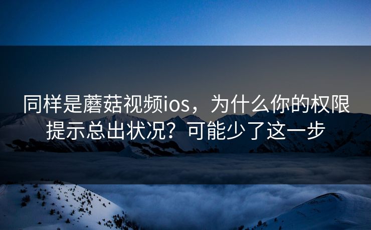 同样是蘑菇视频ios，为什么你的权限提示总出状况？可能少了这一步-第1张图片-蘑菇视频ios - 苹果用户专属高清APP