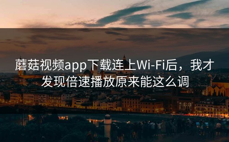 蘑菇视频app下载连上Wi‑Fi后，我才发现倍速播放原来能这么调