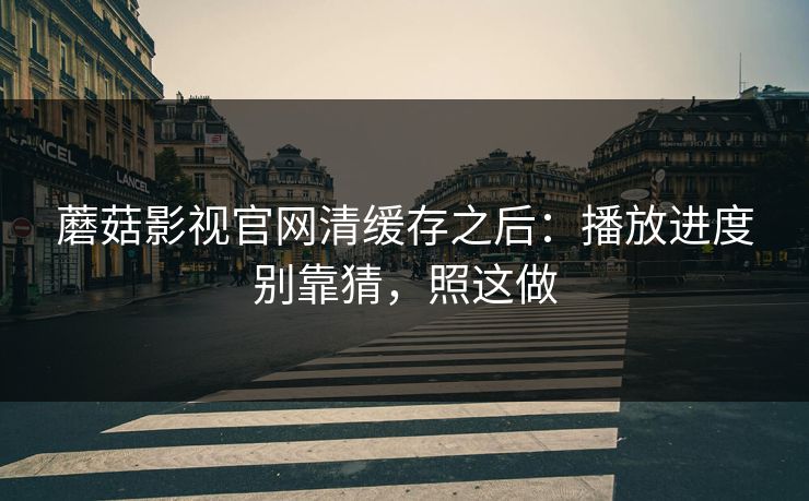 蘑菇影视官网清缓存之后：播放进度别靠猜，照这做-第1张图片-蘑菇视频ios - 苹果用户专属高清APP