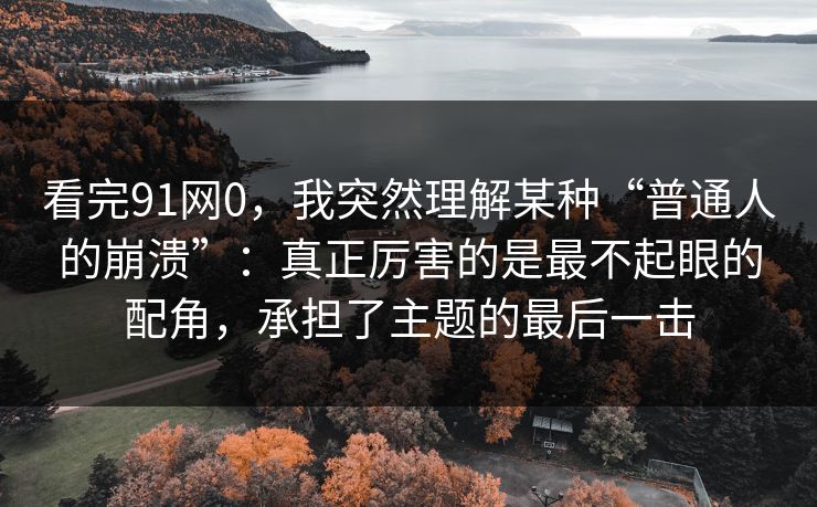 看完91网0，我突然理解某种“普通人的崩溃”：真正厉害的是最不起眼的配角，承担了主题的最后一击