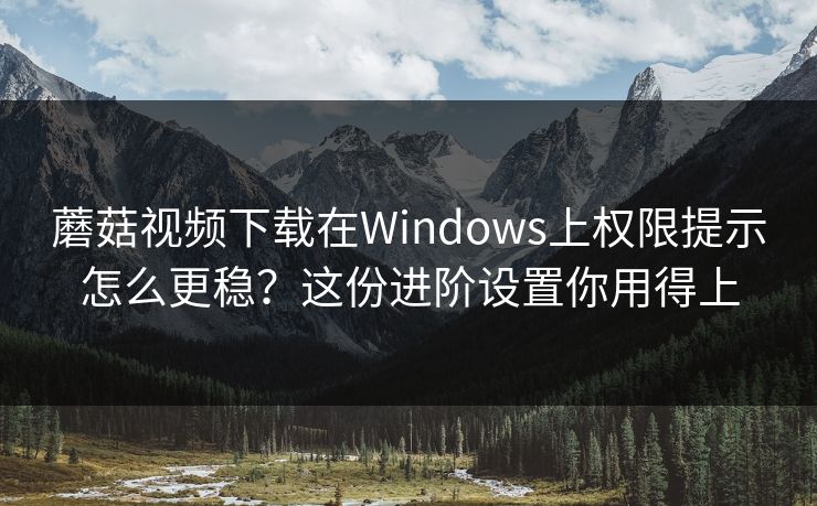 蘑菇视频下载在Windows上权限提示怎么更稳？这份进阶设置你用得上-第1张图片-蘑菇视频ios - 苹果用户专属高清APP